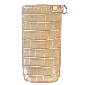 Sans Beast Australia Vegan Crocodile Leather Sunglasses Optical Pouch Beige